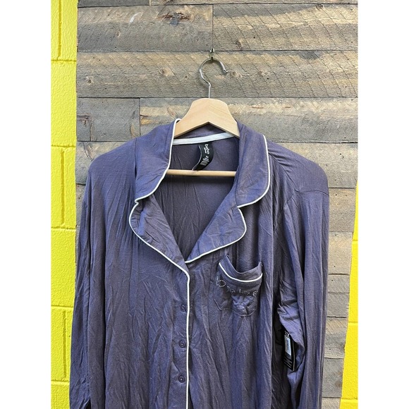 BEBE LILAC Piped Button Front Top Pajama Sleepwear 3X NWT - Picture 5 of 6